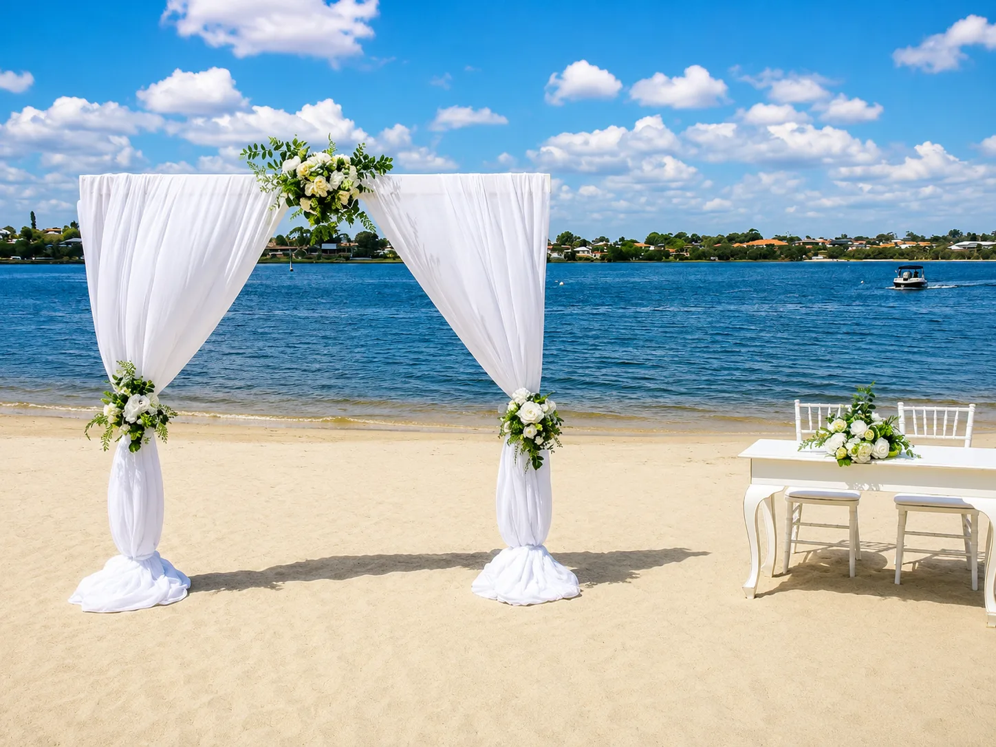 Beach wedding ceremony decor