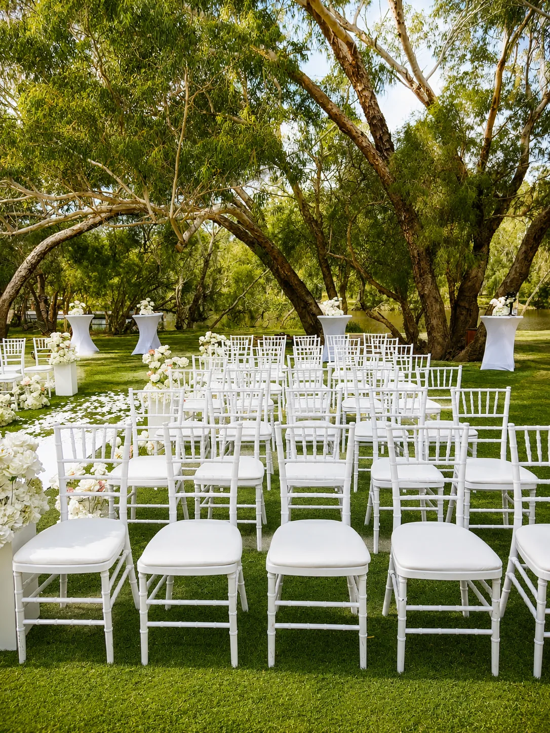 Garden ceremony seating by Luxe Affairs