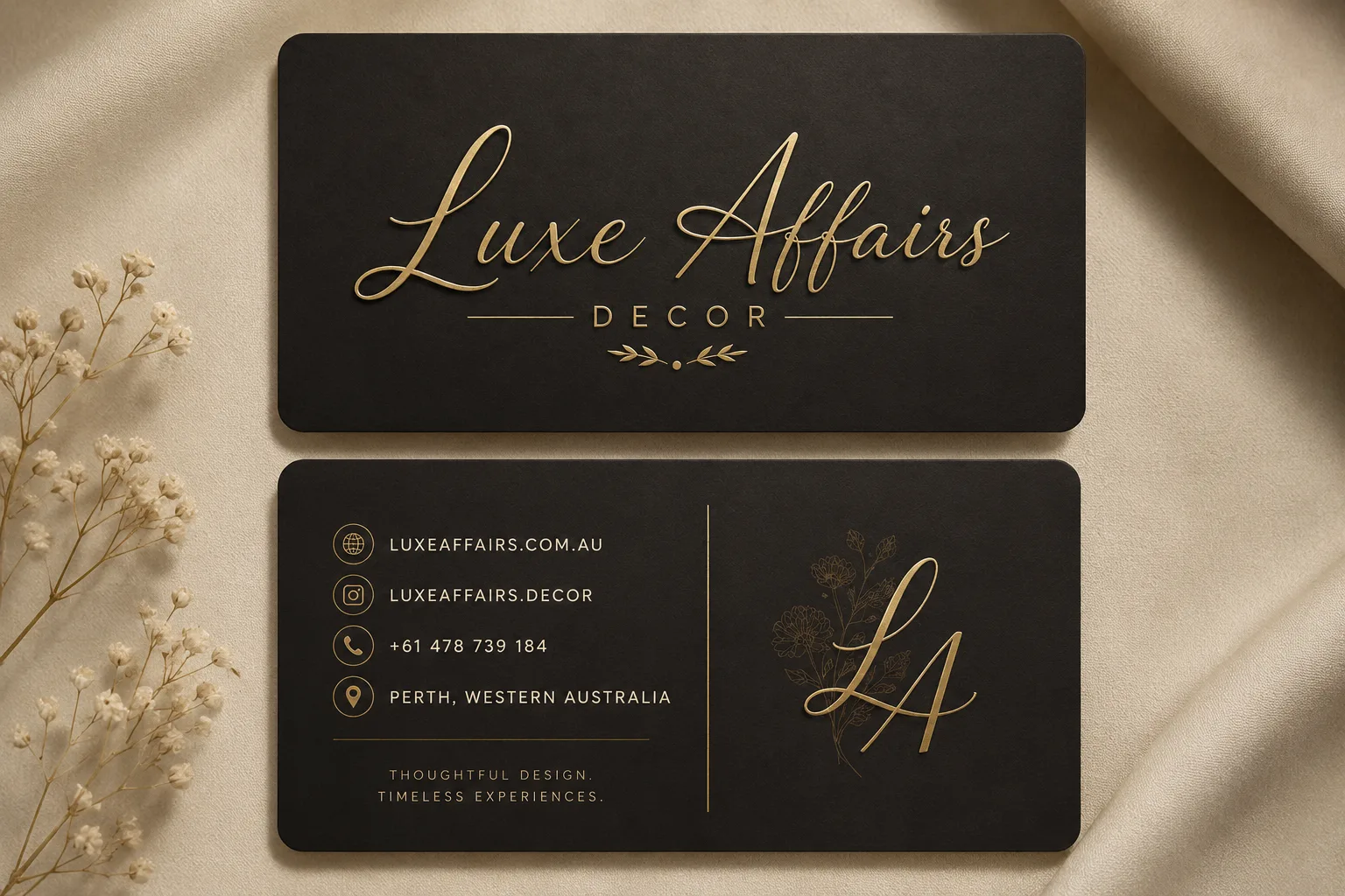 Luxe Affairs contact card
