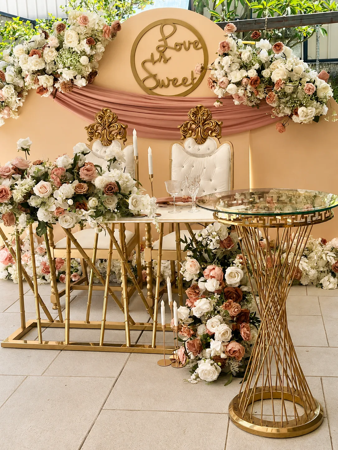 Luxury floral decor installation
